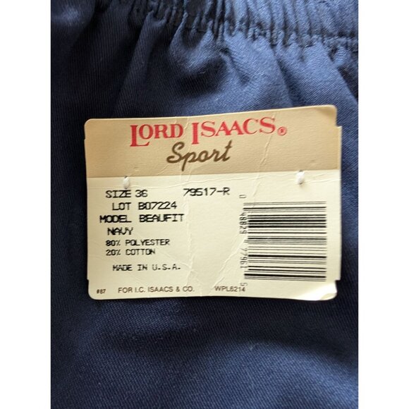 Lord Isaacs Sport Navy Elastic Waist Pants Size 1x 80% Polyester 20% Cotton Made - Picture 4 of 5